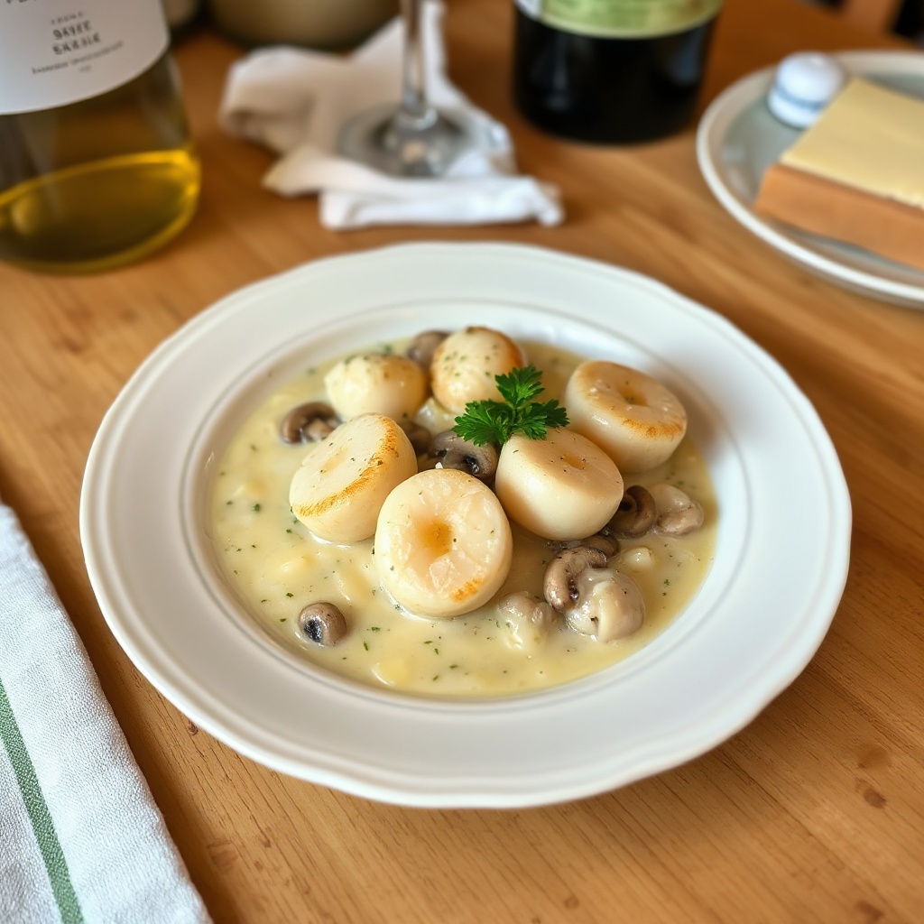 Capesante Cremose in Salsa di Vino al Limone
