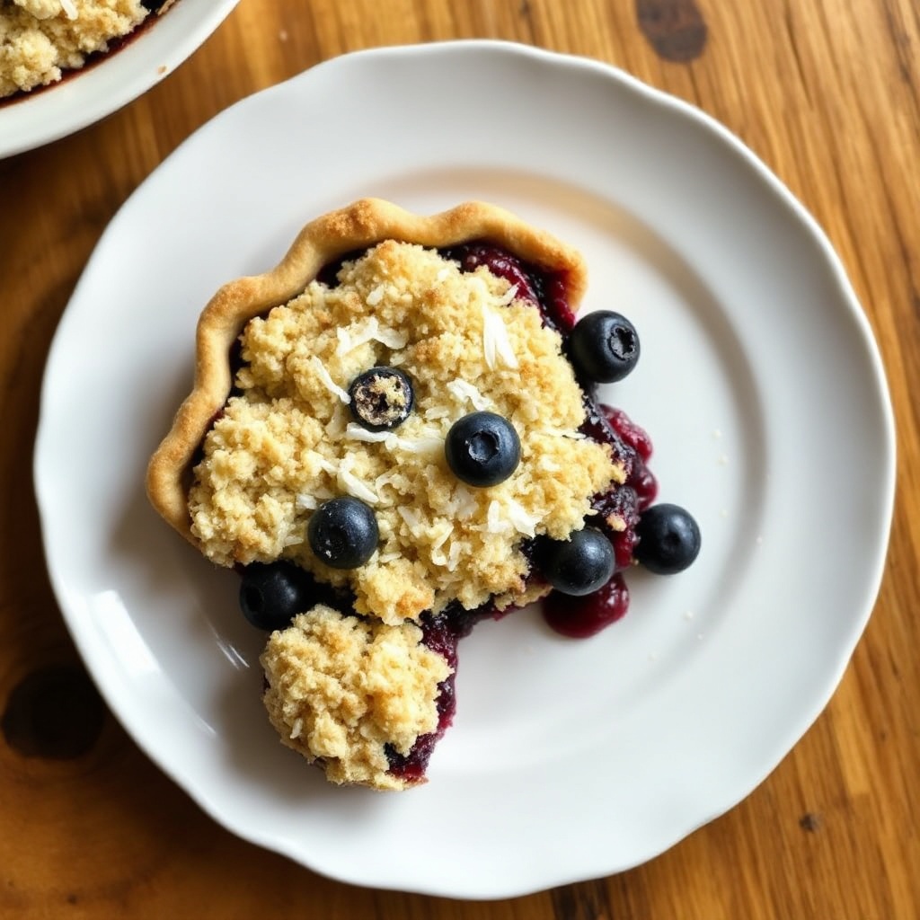 Blueberry Coconut Lime Crumble Pie