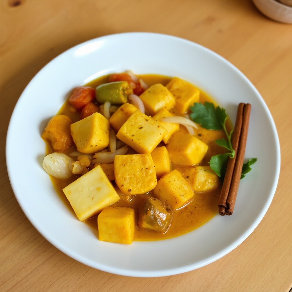 Goldenes Tofu-Curry-Delight