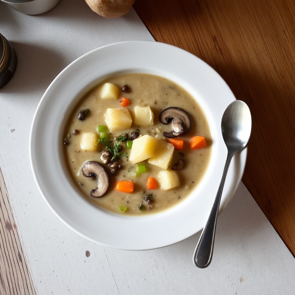 Cremige Kartoffel-Pilz-Suppe