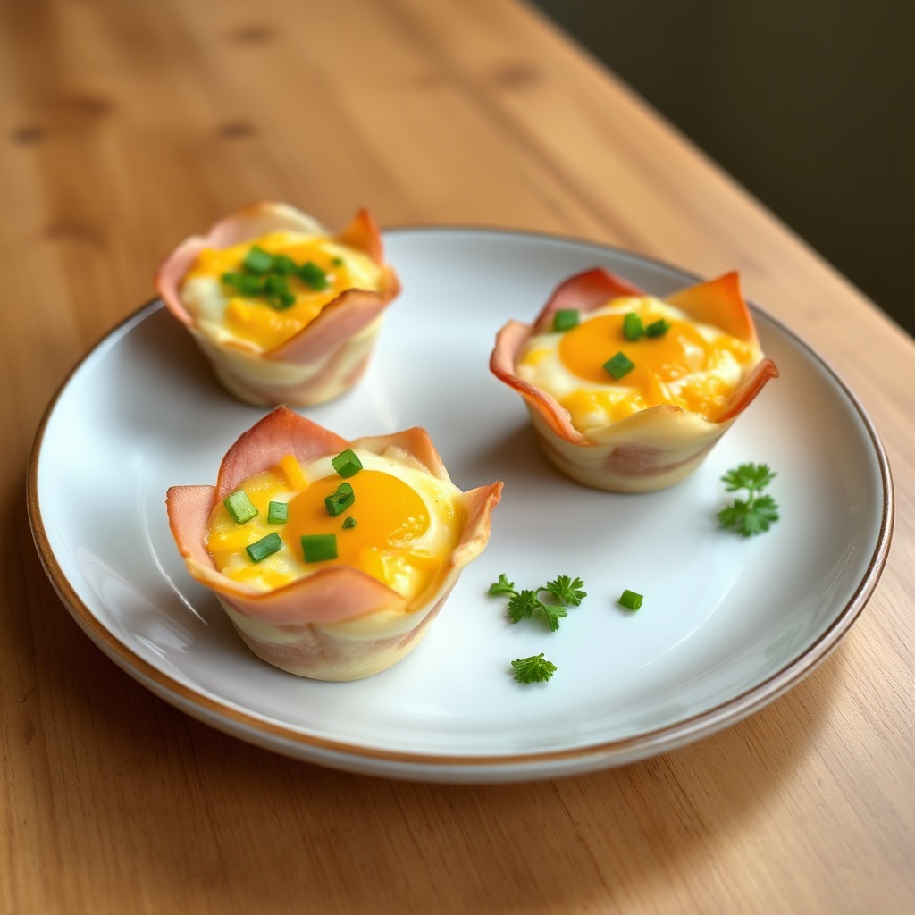 Tazze di Colazione Salate con Prosciutto e Formaggio