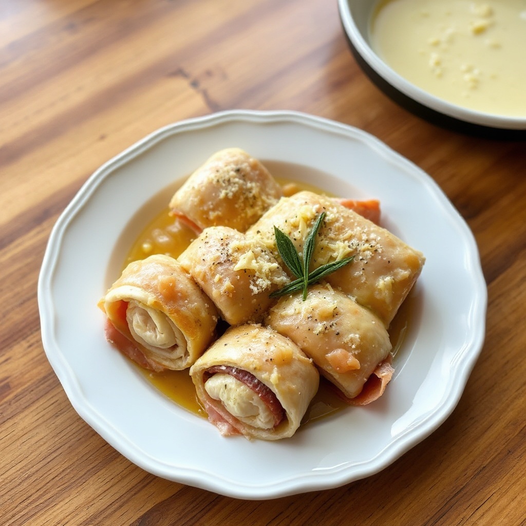 Langsame Kochhuhn Cordon Bleu Rollen