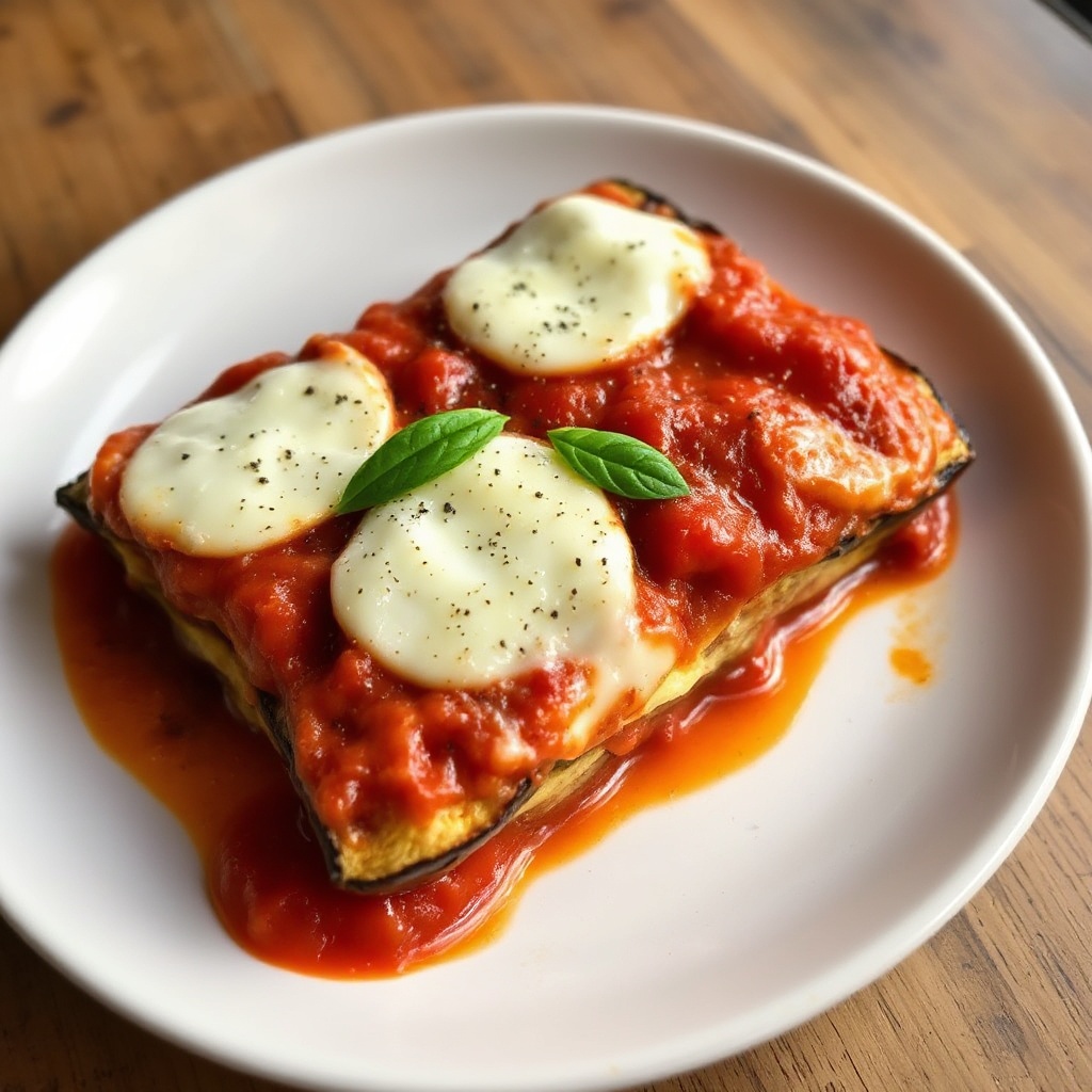 Überbackenes Auberginen-Mozzarella-Auflauf