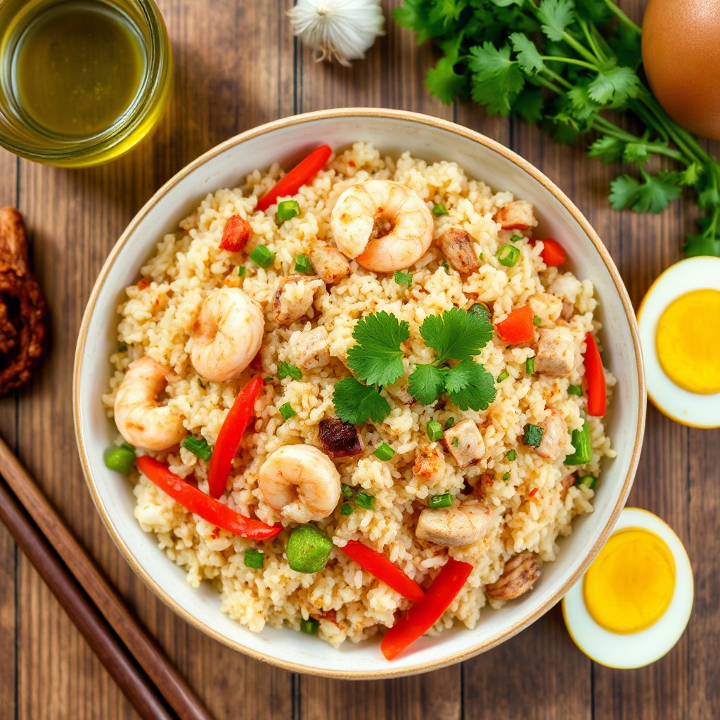 Prawn and Tuna Fried Rice