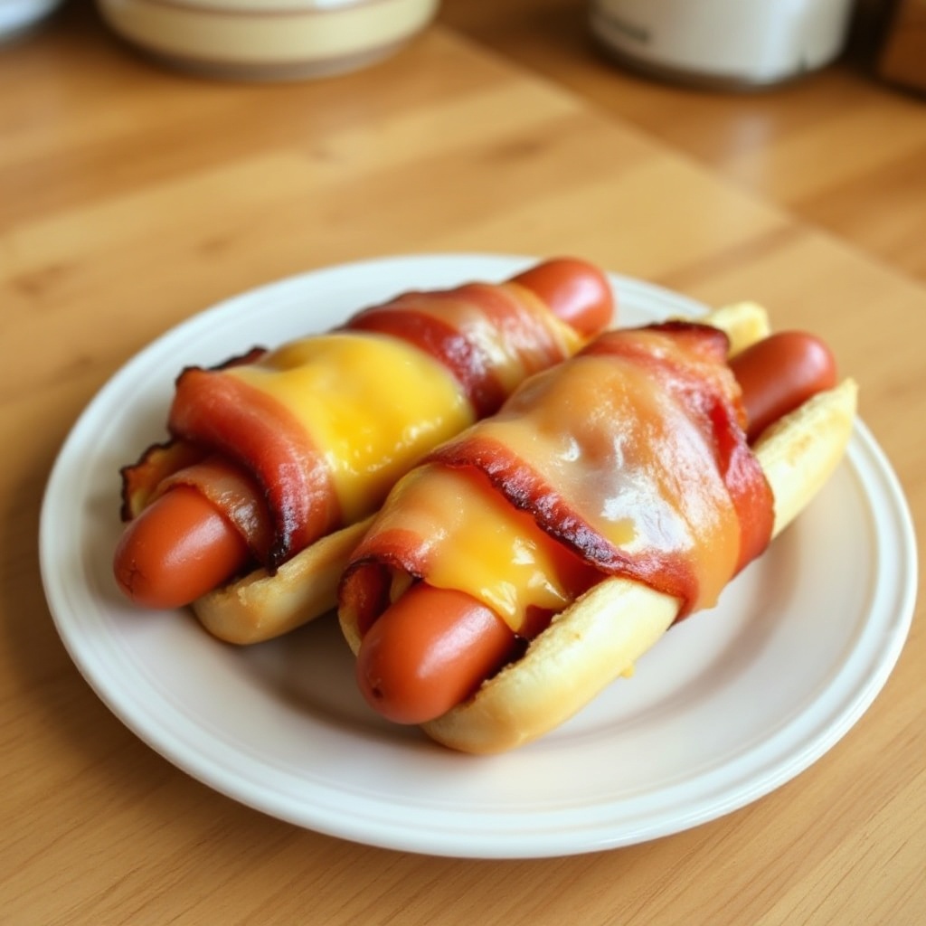Hot Dog Avvolti nel Bacon e Formaggio