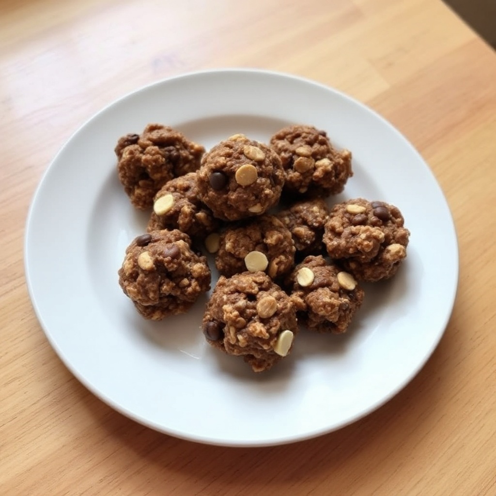 Palline di Avena al Burro di Mandorle e Cioccolato Senza Cottura