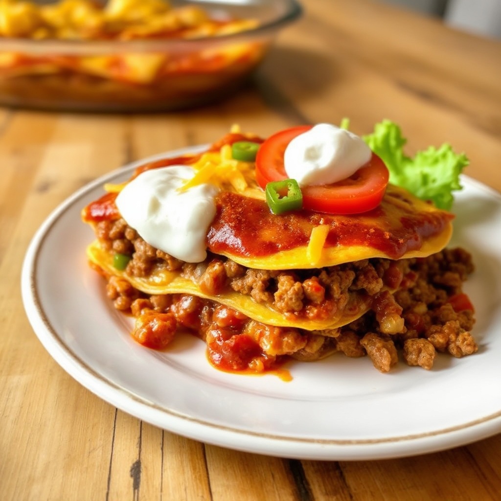 Schichtauflauf mit Rinder-Enchiladas