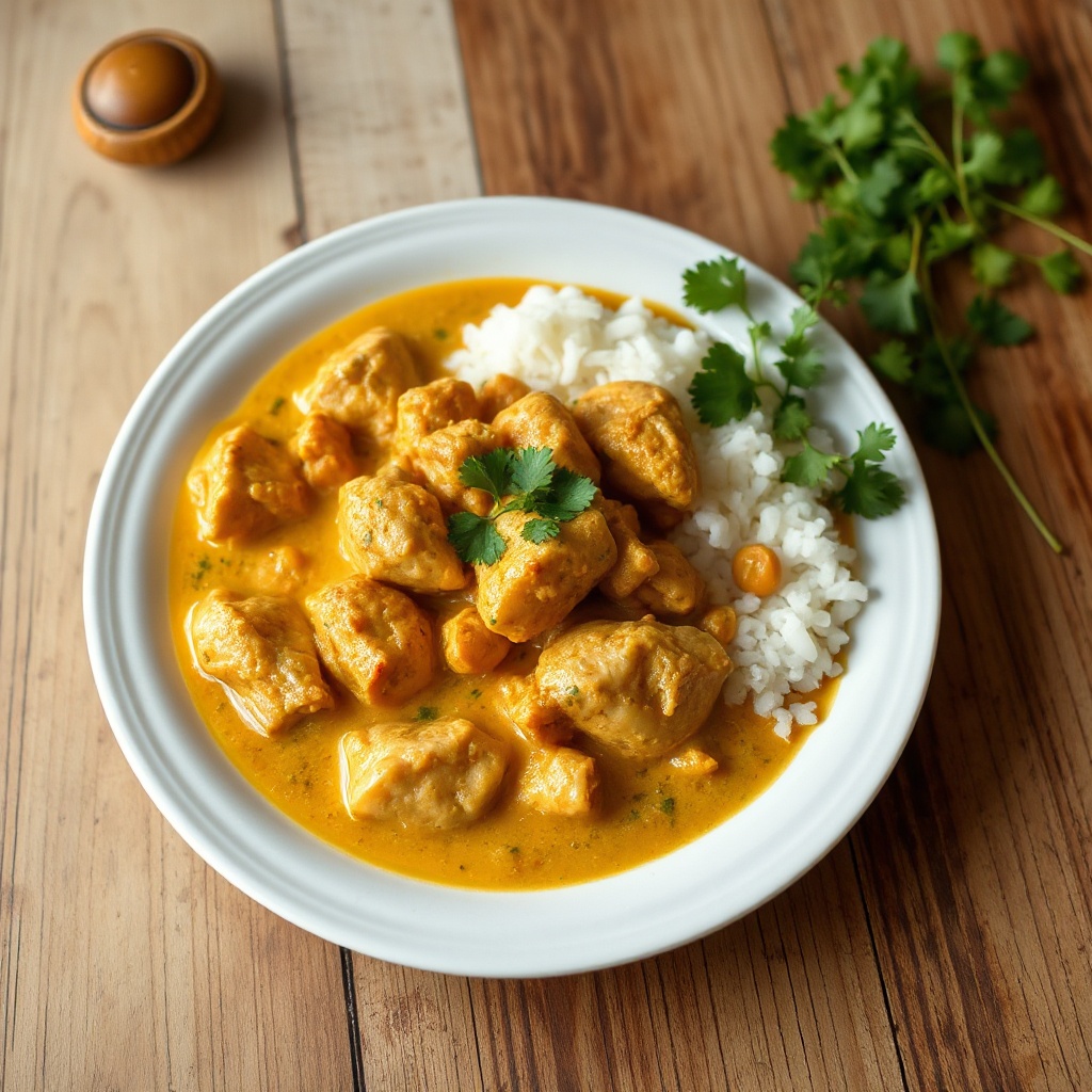 Curry di Pollo Crema di Cocco e Arachidi