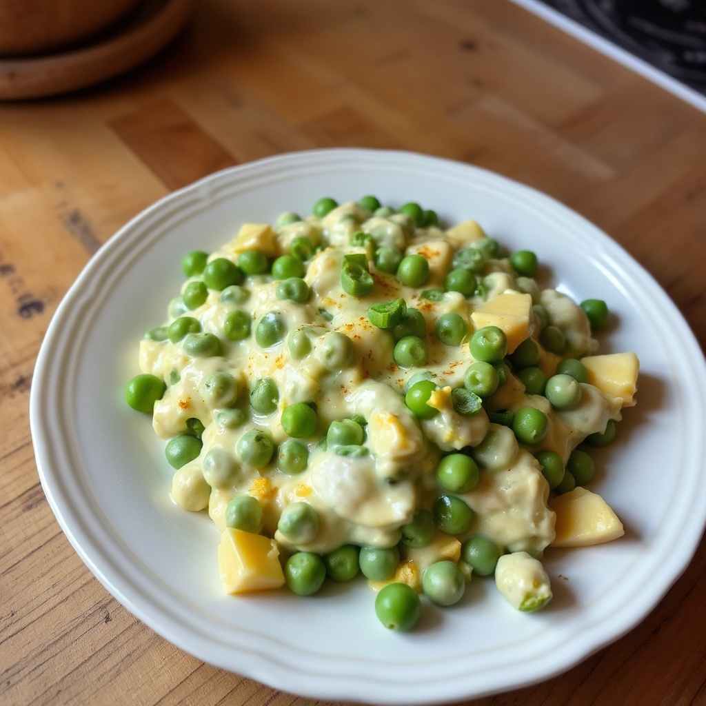 Cremiger Erbsen- und Cheddar-Genuss