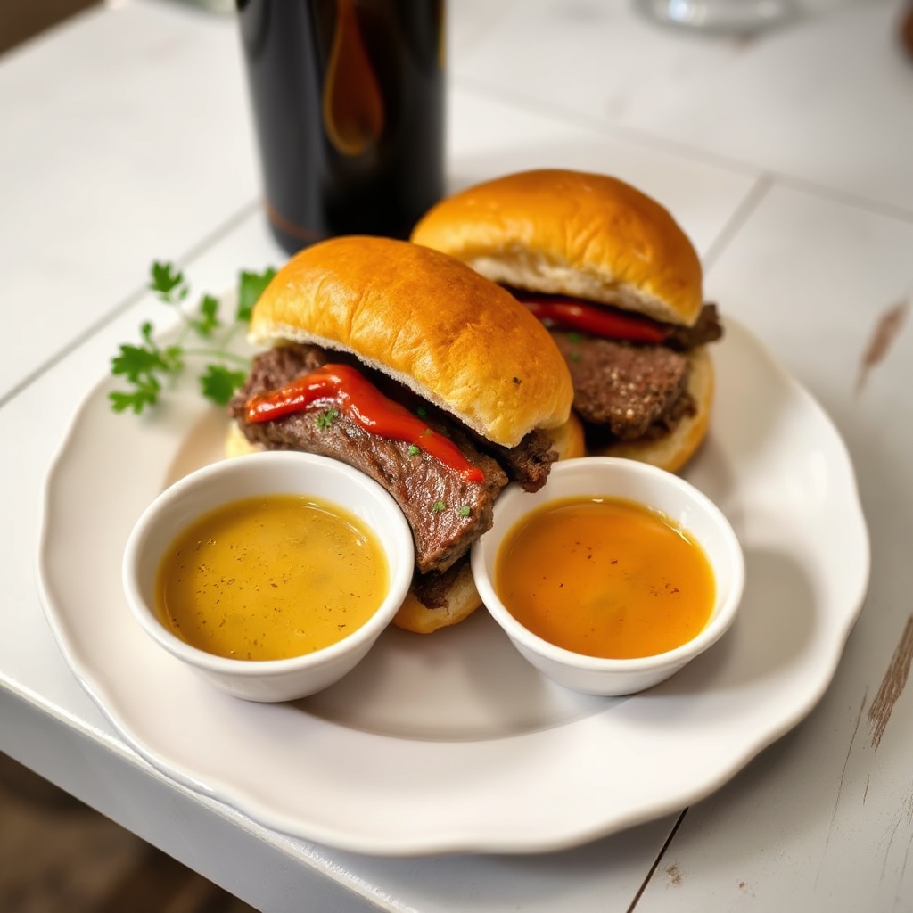 Panini di Manzo Piccanti con Salsa da Intingere