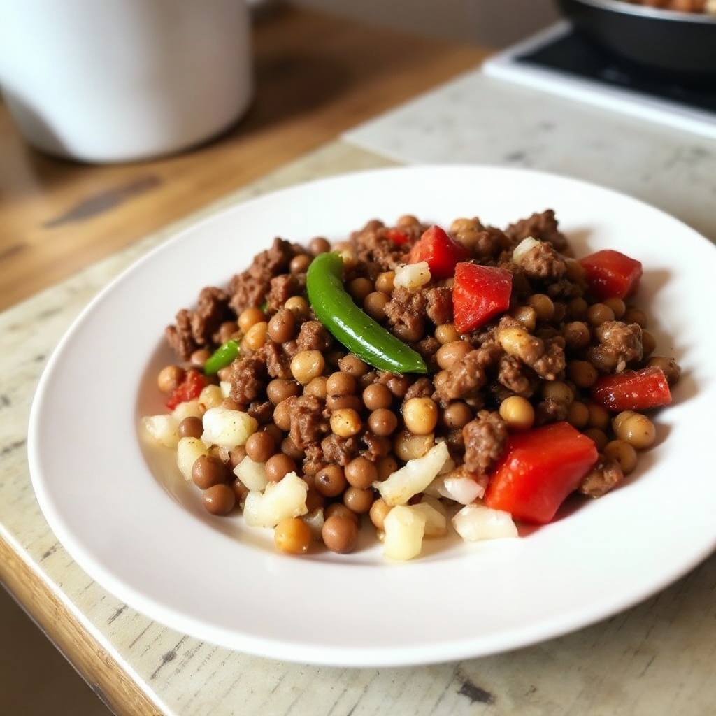 Padella Salata con Fagioli Occhi Neri e Manzo