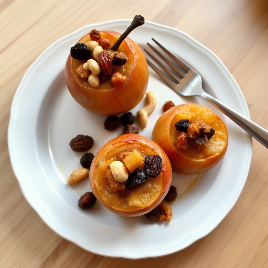 Gefüllte gebackene Äpfel mit Trockenfrüchten und Nüssen