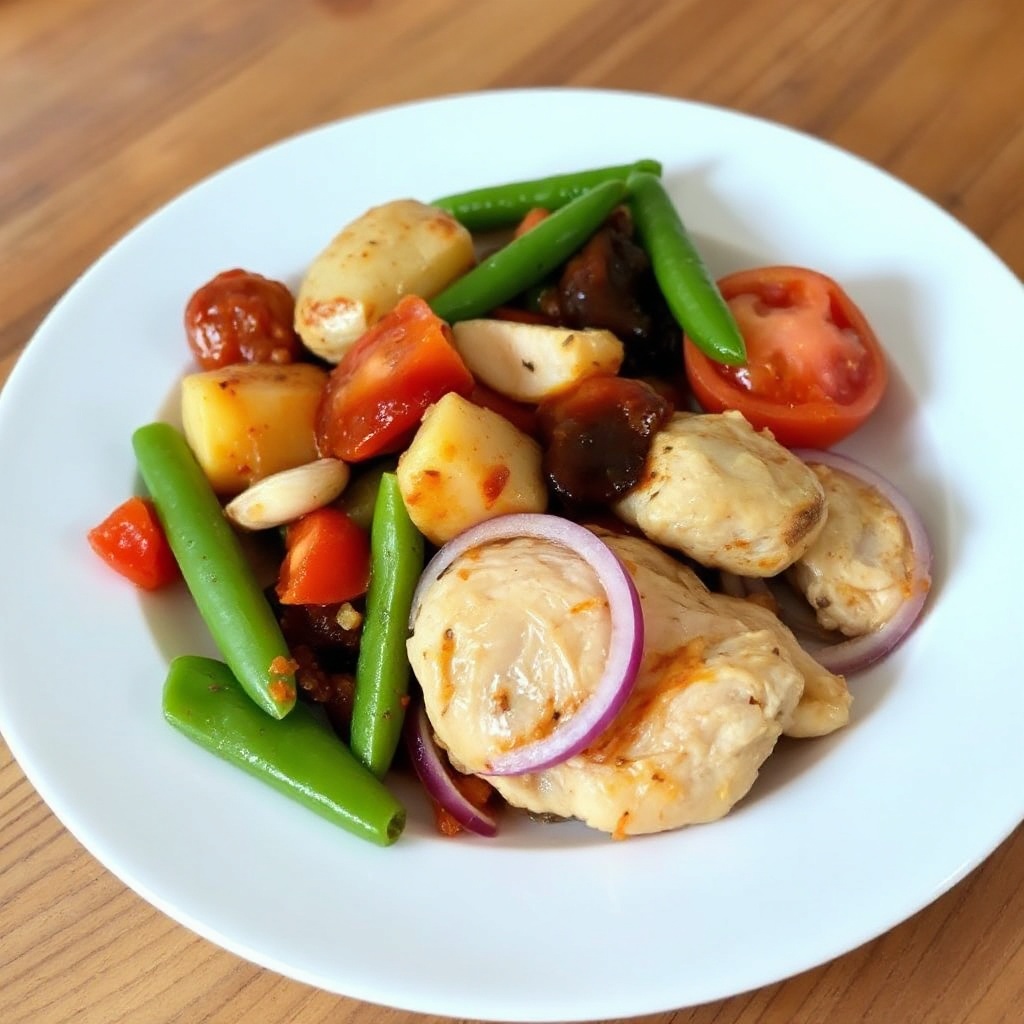 Herzhafte Crock Pot Hähnchen- und Gemüse-Mischung