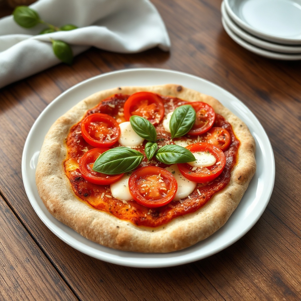 Rustic Basil Tomato Pizza