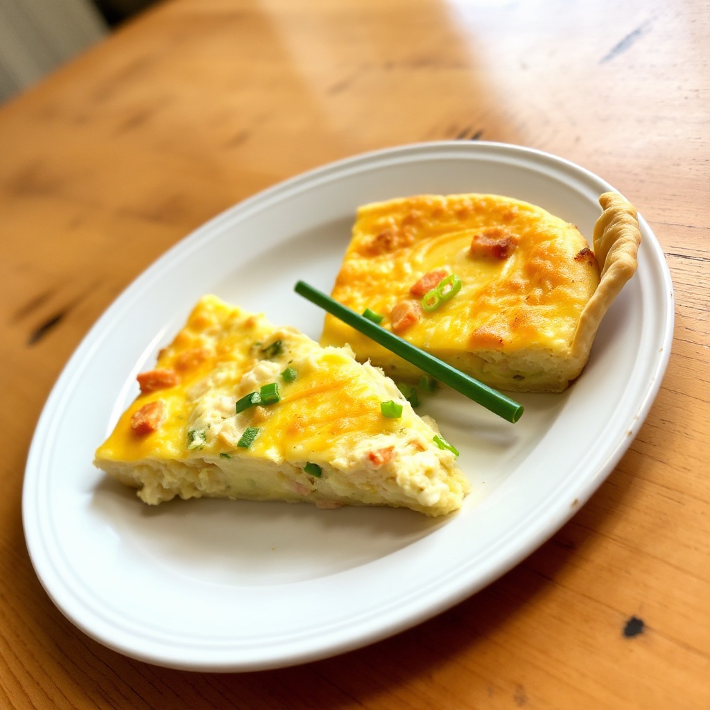 Herzhafte Krabben- und Käse-Quiche