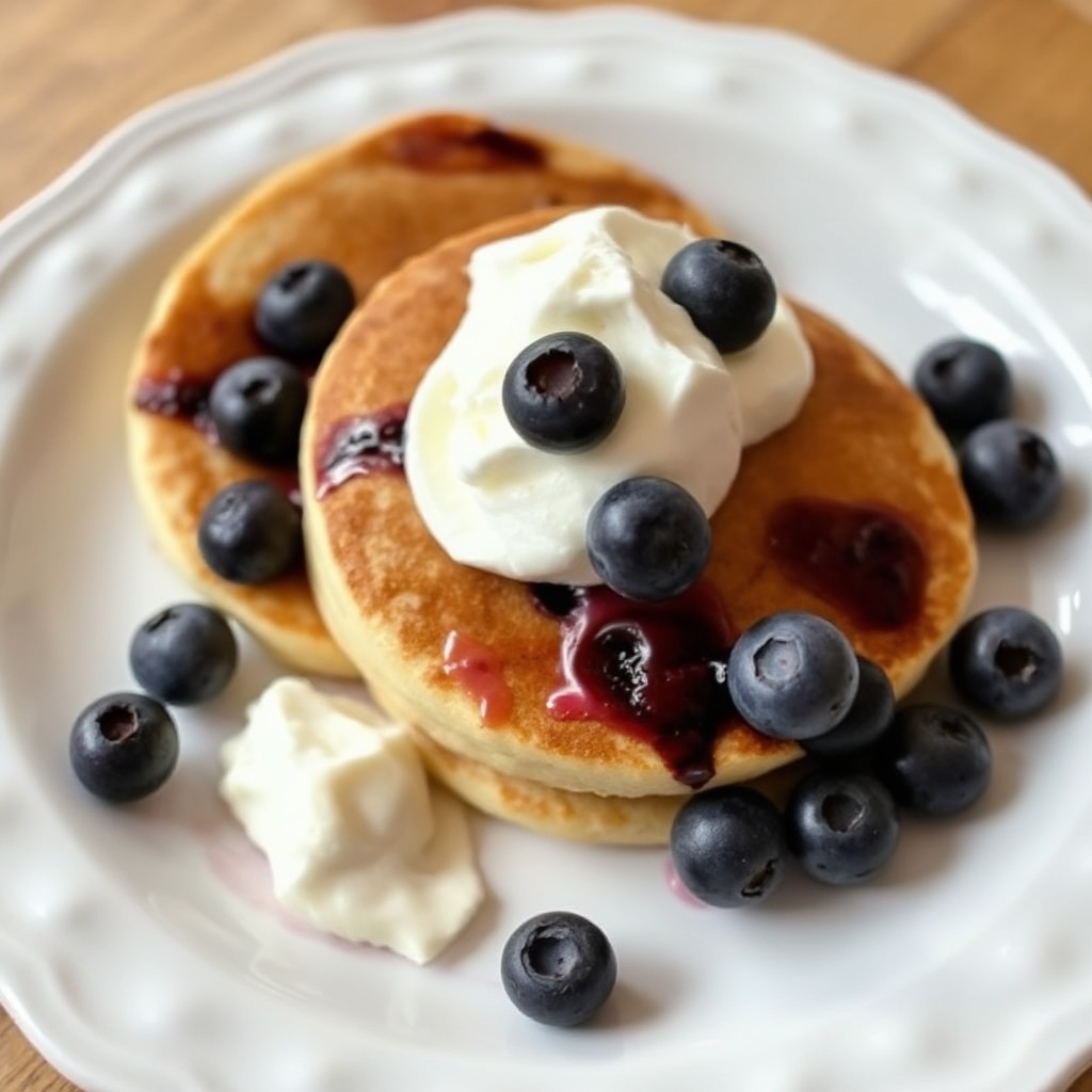 Blaubeer-Frischkäse-Pfannkuchen