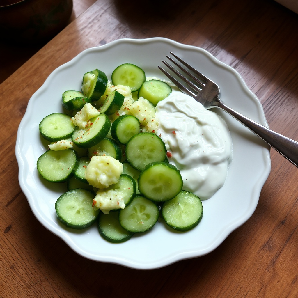 Cremiger ungarischer Gurkensalat
