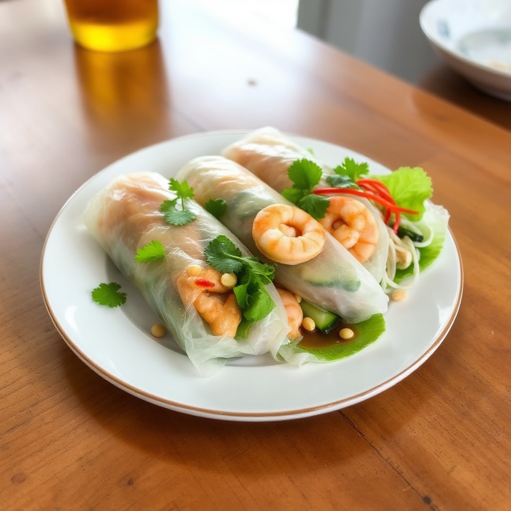 Frische vietnamesische Sommerrollen