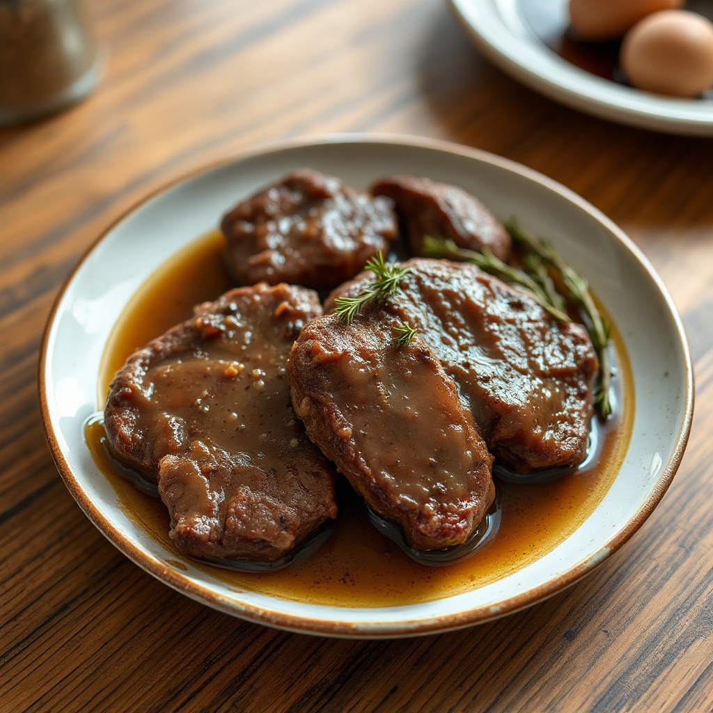 Herzhafte geschmorte Rindersteaks
