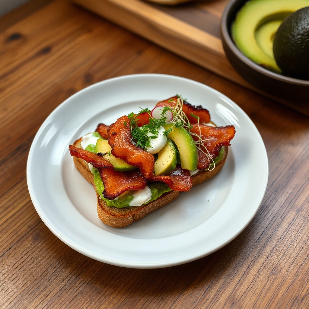 Knuspriger Speck und cremiger Avocado-Toast