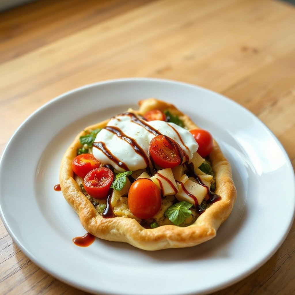 Savory Garden Tart with A1 Drizzle