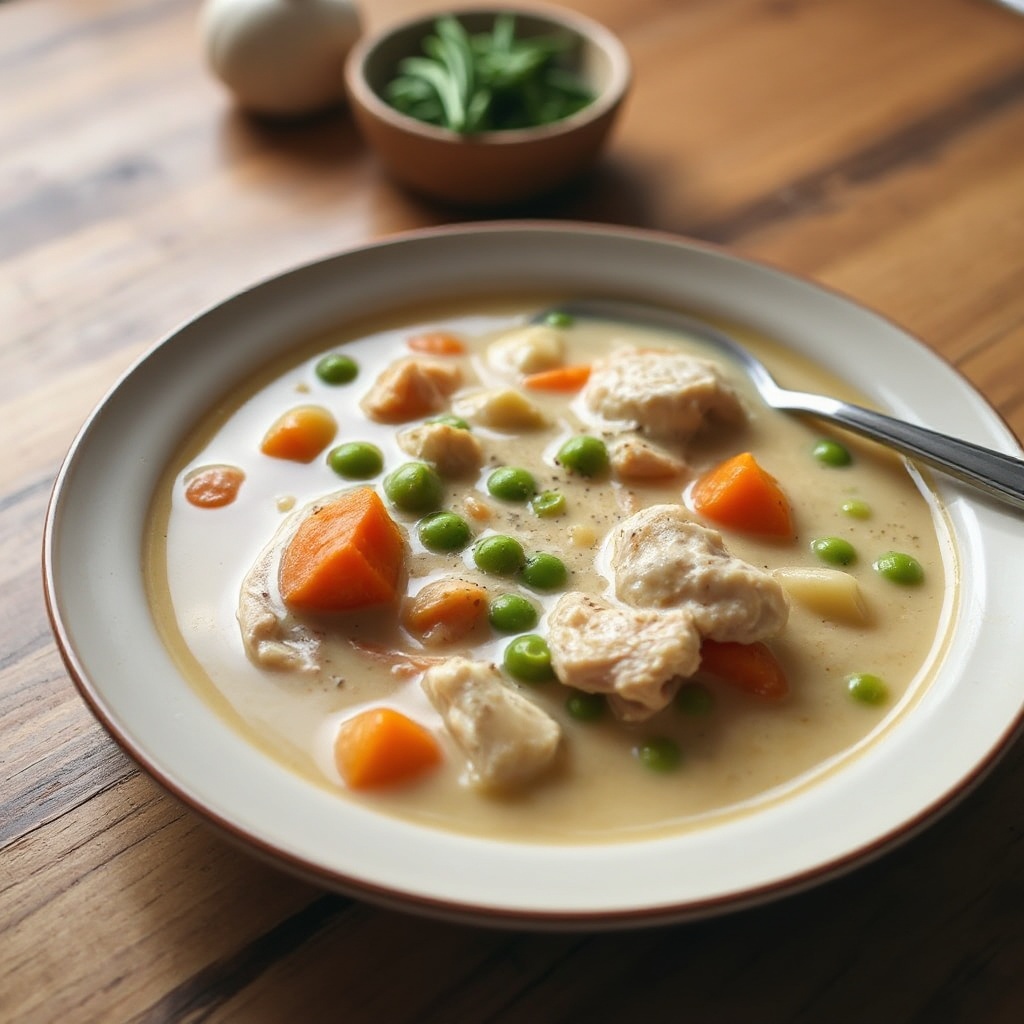 Zuppa Cremosa di Pollo e Verdure