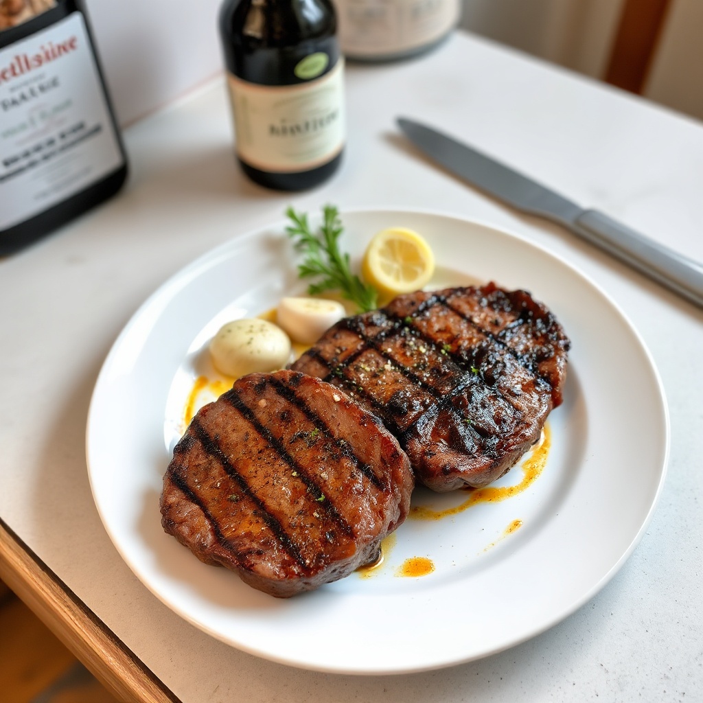 Gegrillte marinierte Rindersteaks