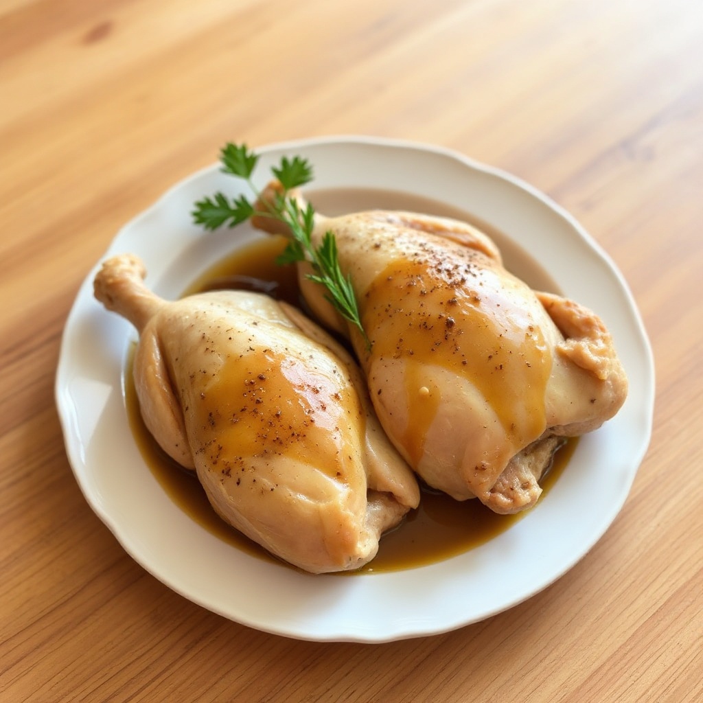 Herzhafte gebackene Cornish-Hühner mit Sherry-Sauce