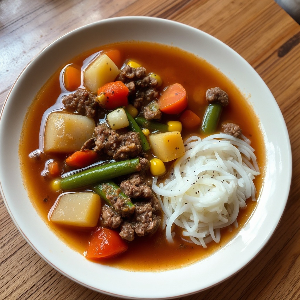 Herzhafte Rindfleisch- und Gemüsesuppe
