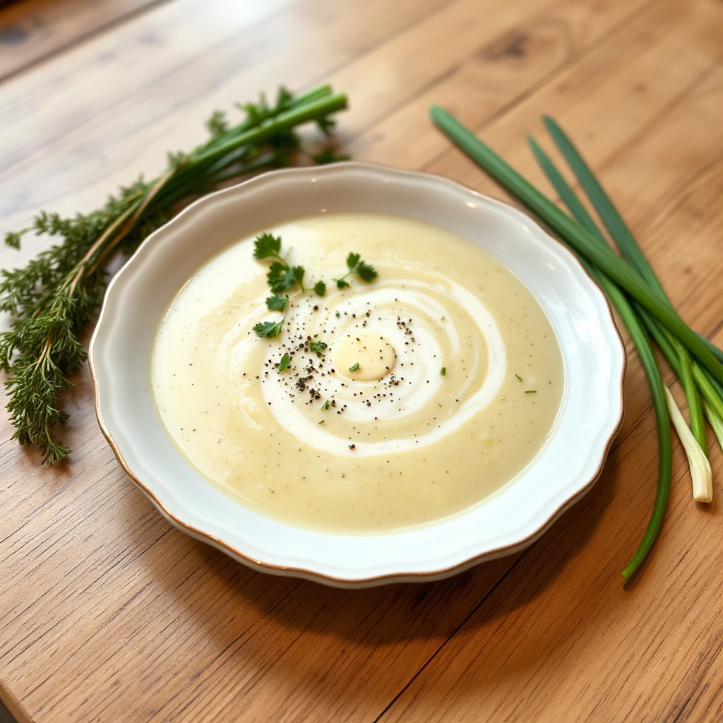Cremige Kartoffel- und Kräutersuppe