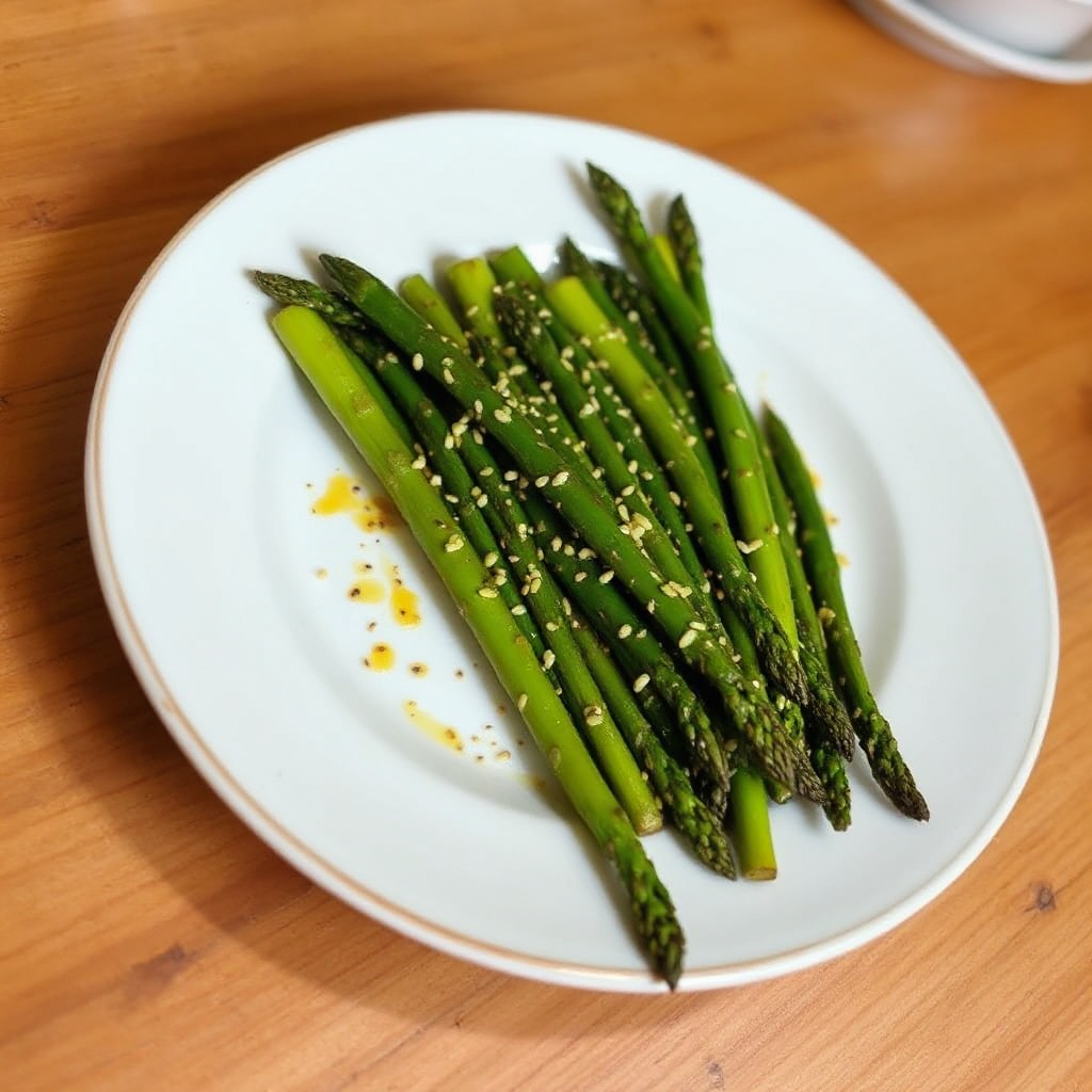 Knoblauch-Sesam Röstspargel