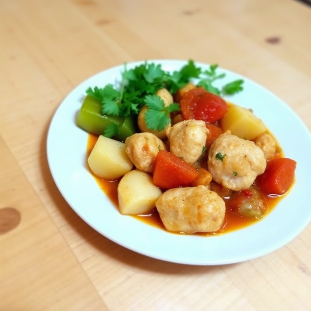 Stufato di Pollo Salato con Patate e Pomodoro