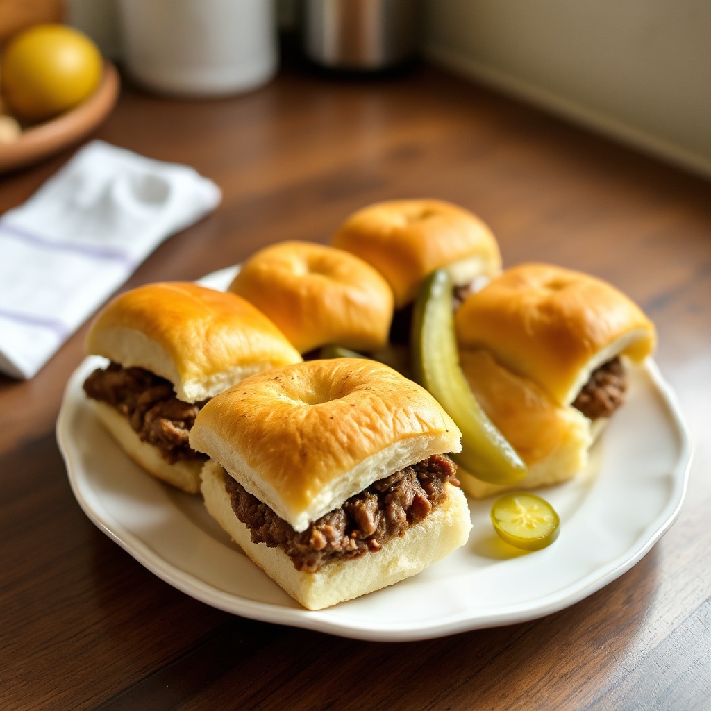 Mini-Rindfleisch-Slider mit einem Twist