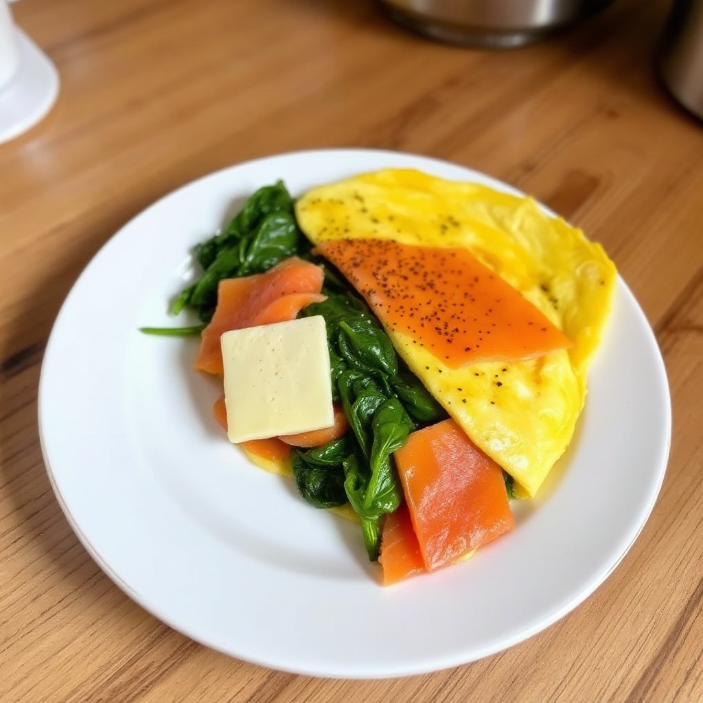 Savory Smoked Salmon and Swiss Omelet