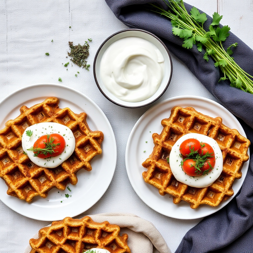 Lentil Waffles with Herb Quark