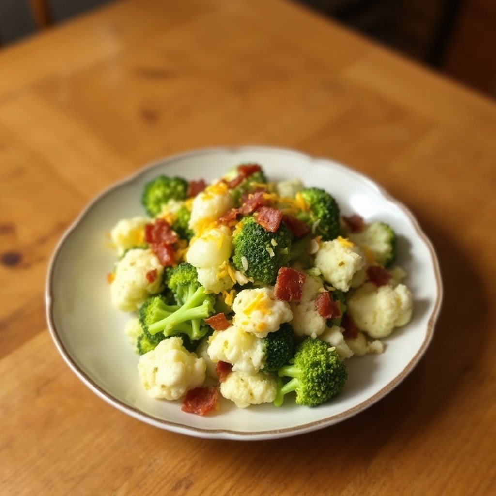 Knackiger Brokkoli- und Blumenkohlsalat