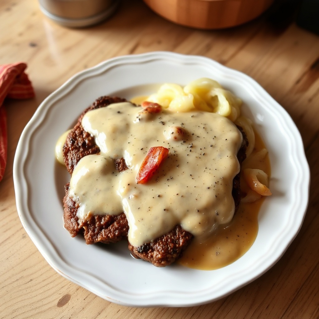 Bistecca Croccante in Stile Country con Salsa Cremosa