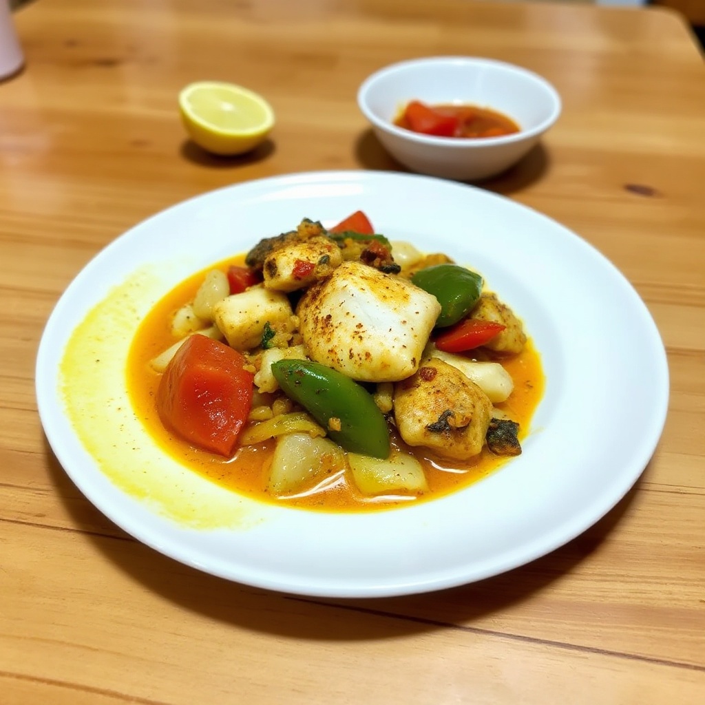 Curry di Pesce al Cocco Speziato