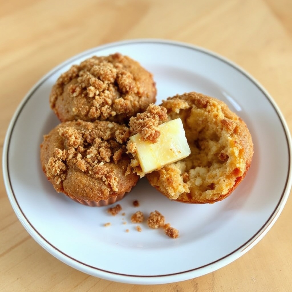 Muffin di Salsa di Mele Speziata con Topping Croccante