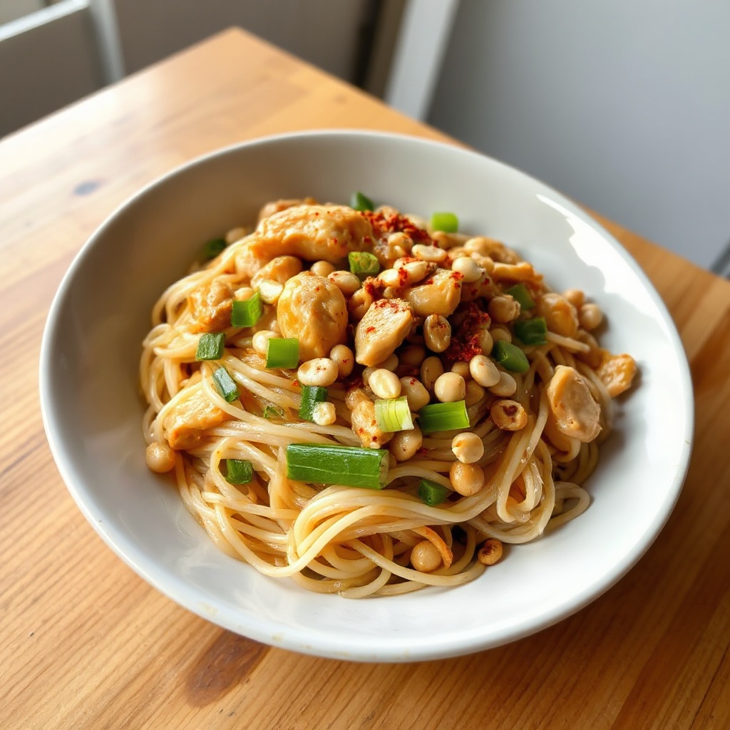 Savory Peanut Chicken Noodle Bowl