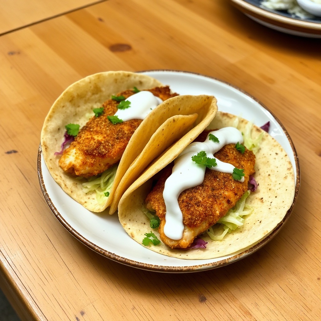 Crispy Baja Fish Tacos with Tangy Lime Sauce