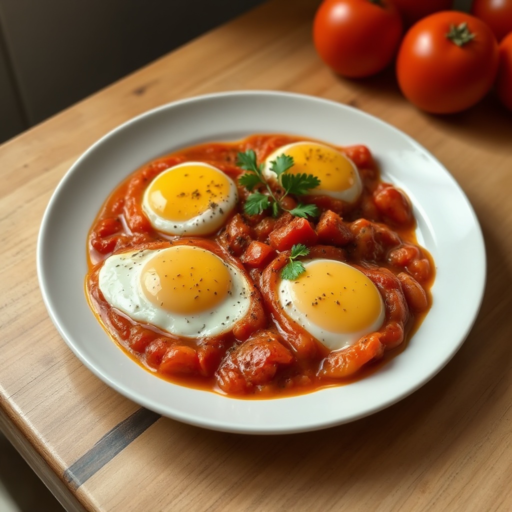 Uova in Purgatorio con Pomodoro Speziato e Erbe