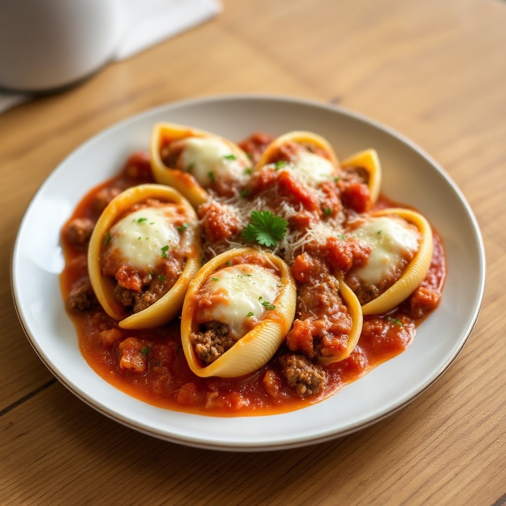 Käsegefüllte Rinderhack-Pasta-Schalen