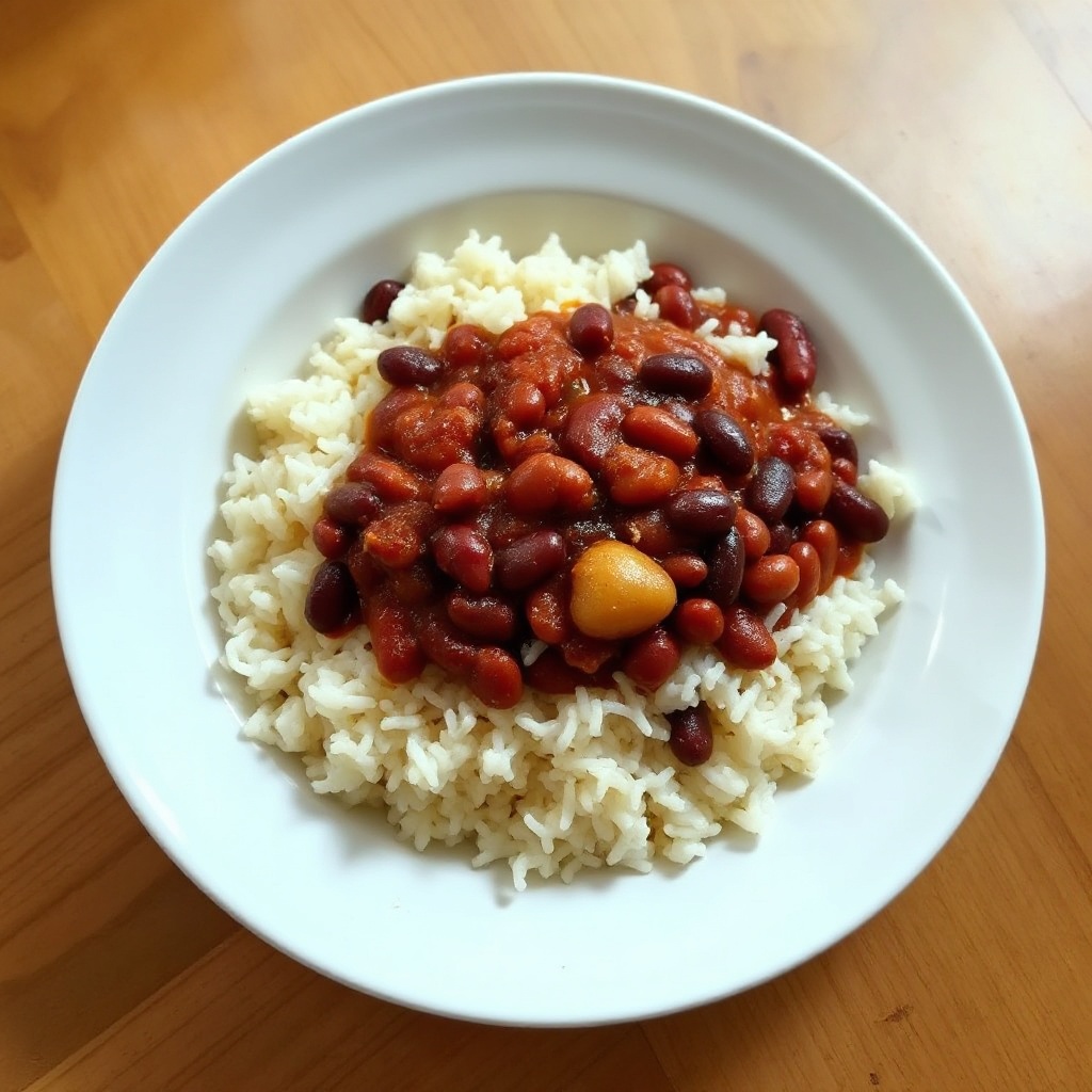 Würzige rote Bohnen und Reis Delikatesse