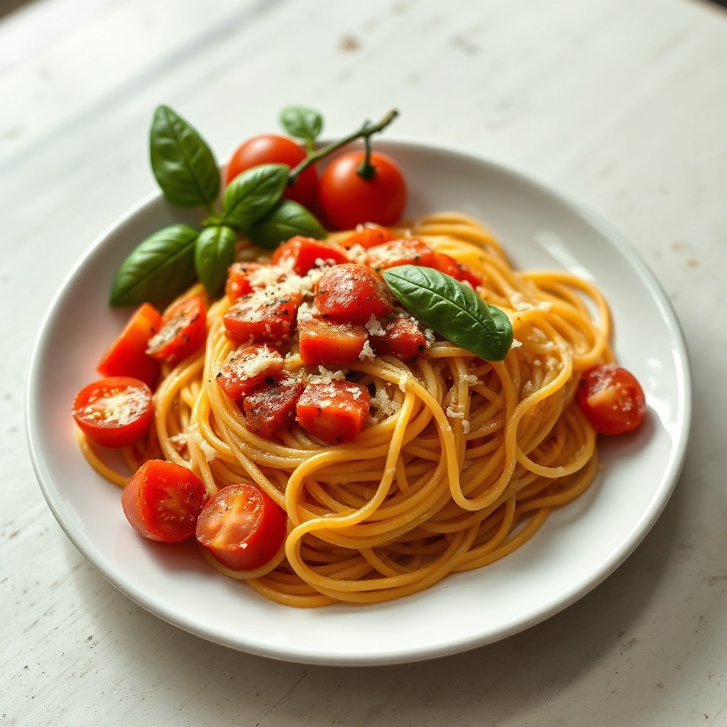 Frische Tomaten-Basilikum-Pasta