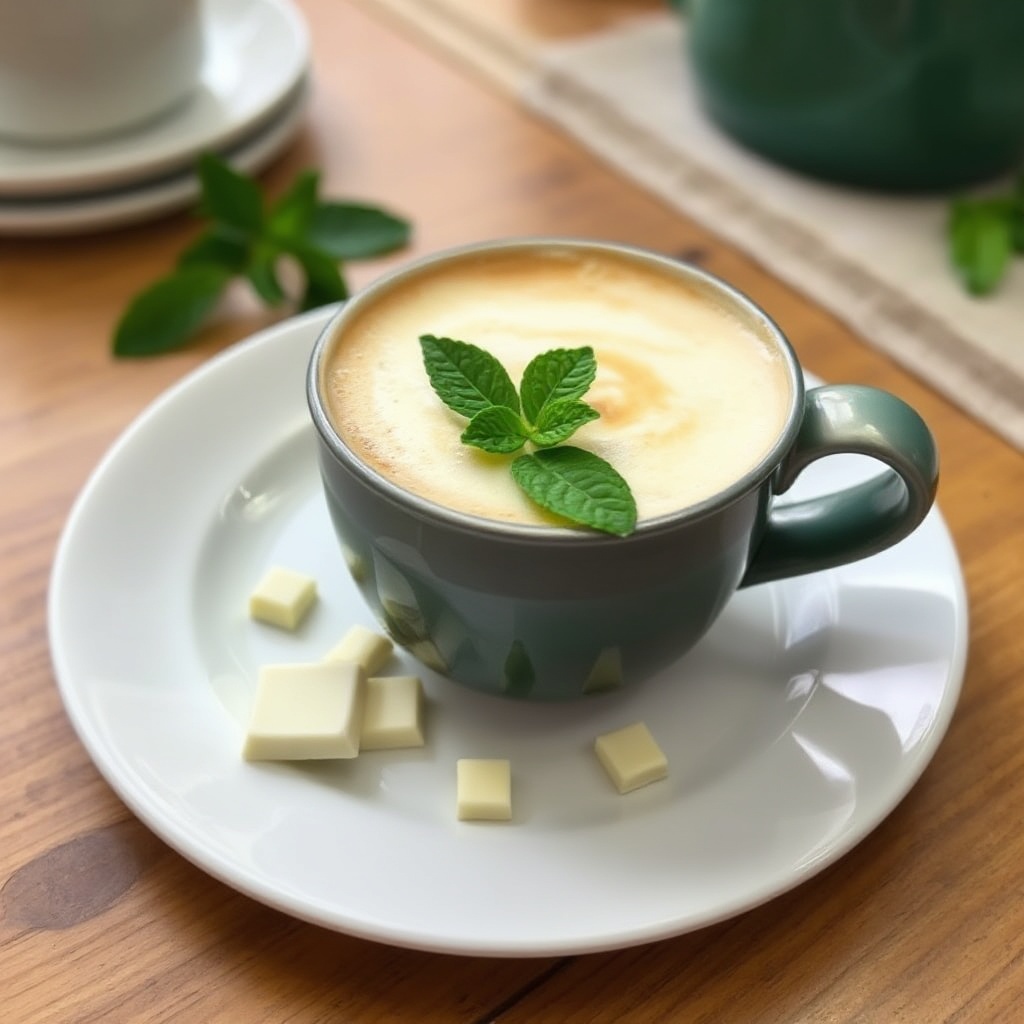 Cremiger Weißer Schokoladen-Minz-Latte