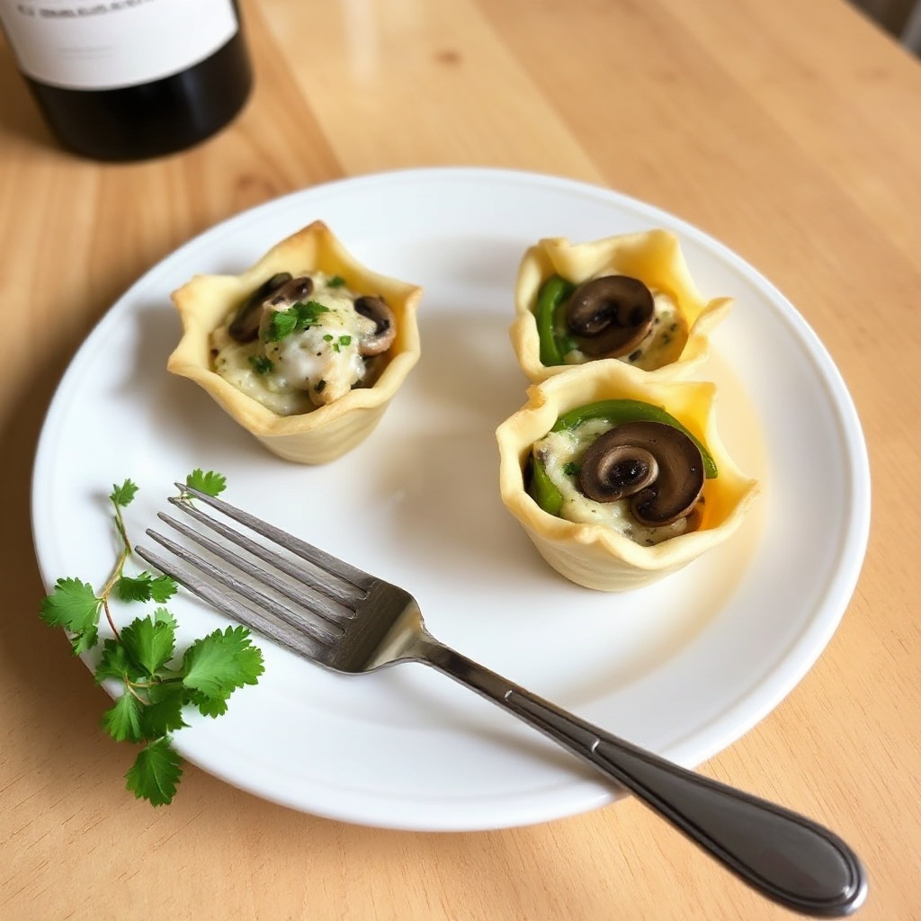 Chicken and Mushroom Pastry Cups