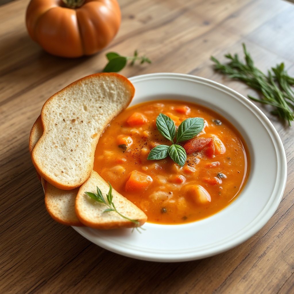 Reiche und cremige Kräuter-Tomatensuppe
