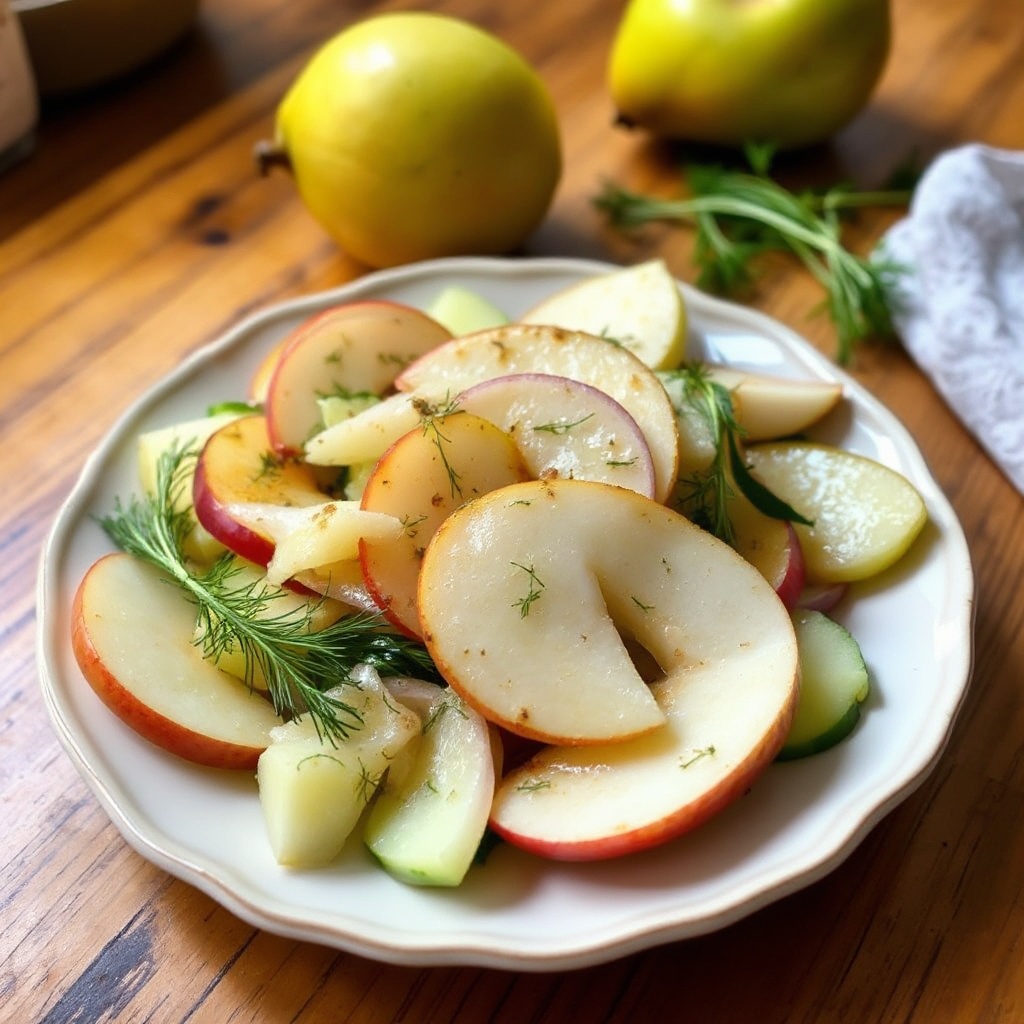 Insalata Croccante di Mele e Pere con Vinaigrette alle Erbe