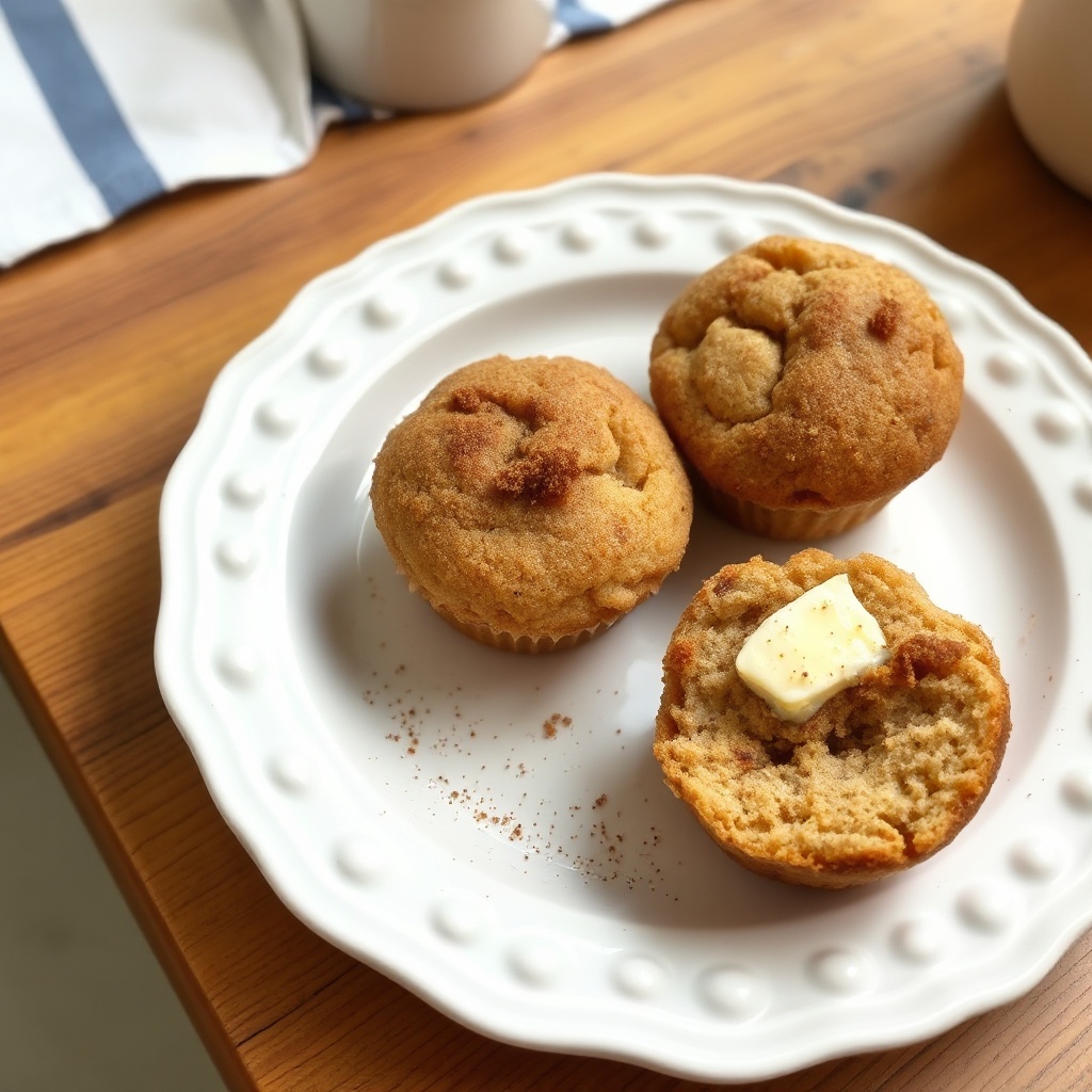 Muffin per Colazione con Zucchero e Cannella